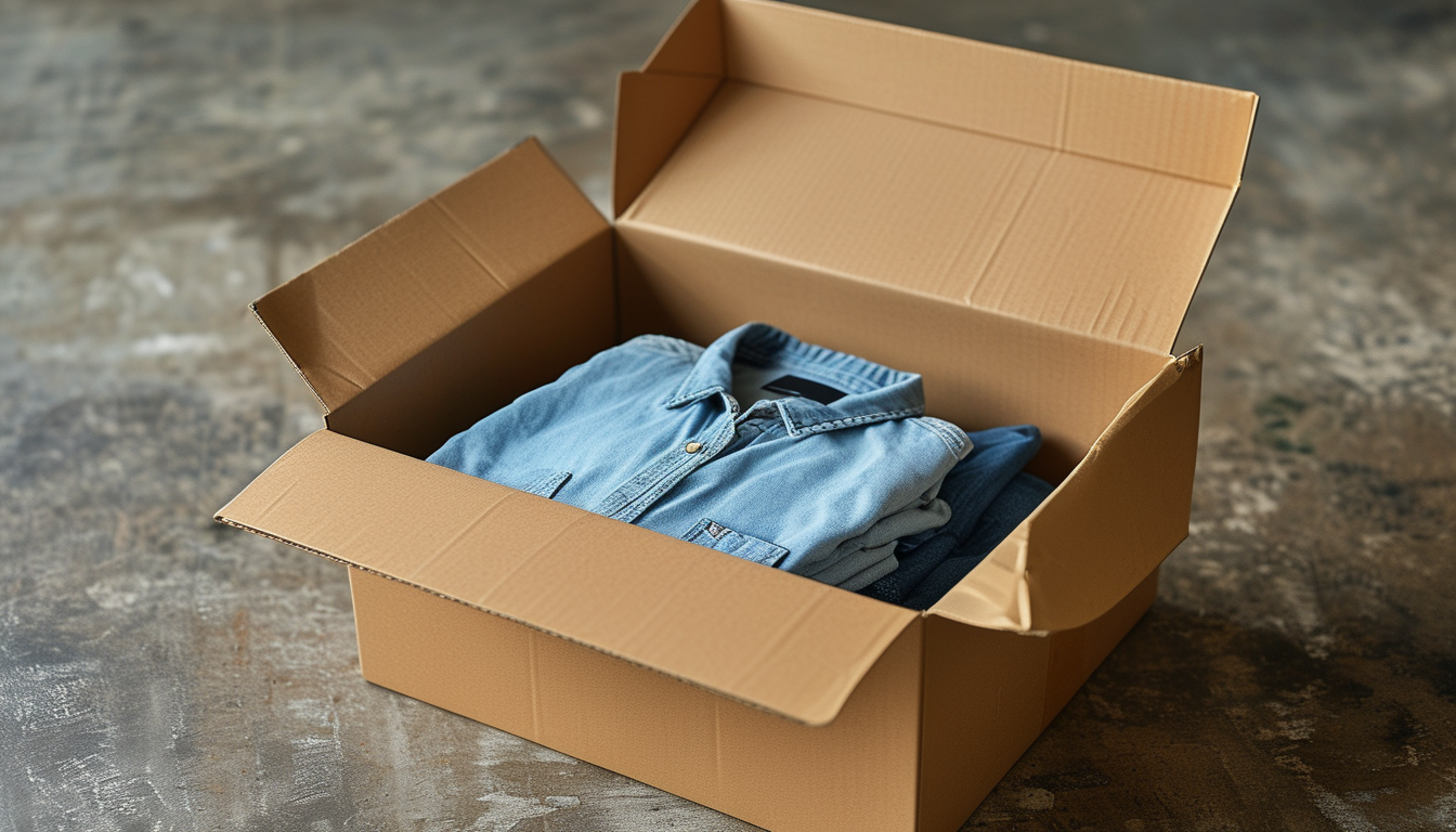 Folded apparel prepared for international shipment